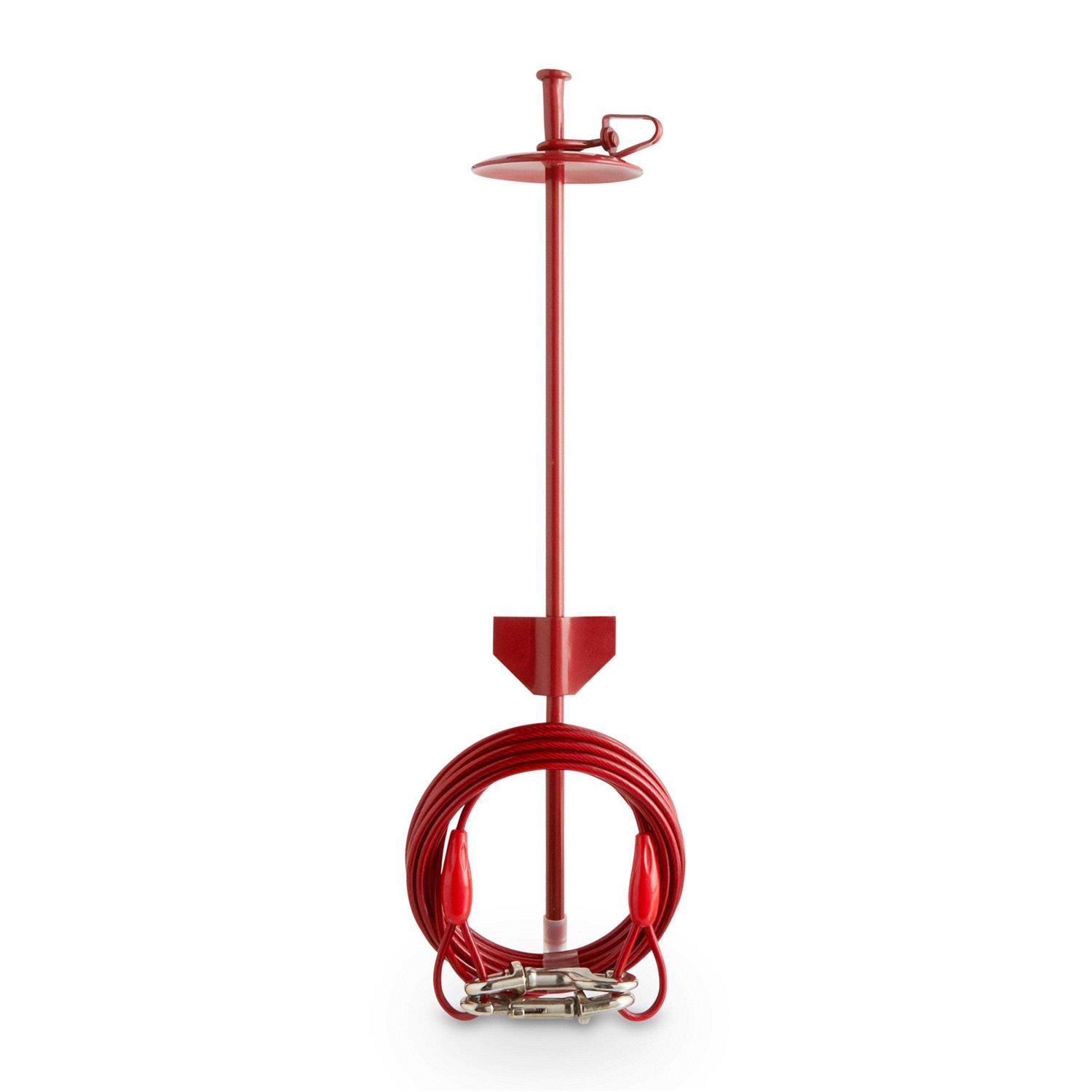 EveryYay Red Powder-Coated Steel Pet Leash Post | 3291763