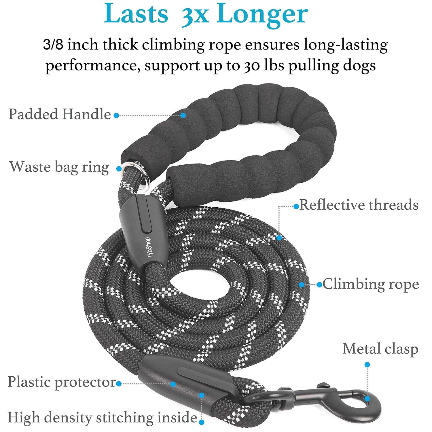 Alternative view of iYoShop Double Dog Leash 360 Swivel No Tangle Dual Dog Walking Leash