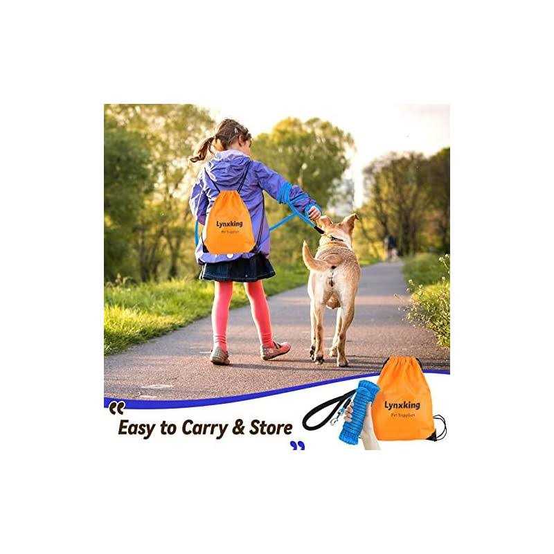 Alternative view of lynxking Check Cord Dog Leash Long Lead Training Tracking Line Comfortable Handle Heavy Duty Puppy Rope 10ft 15ft 30ft 50ft for Small Medium Large