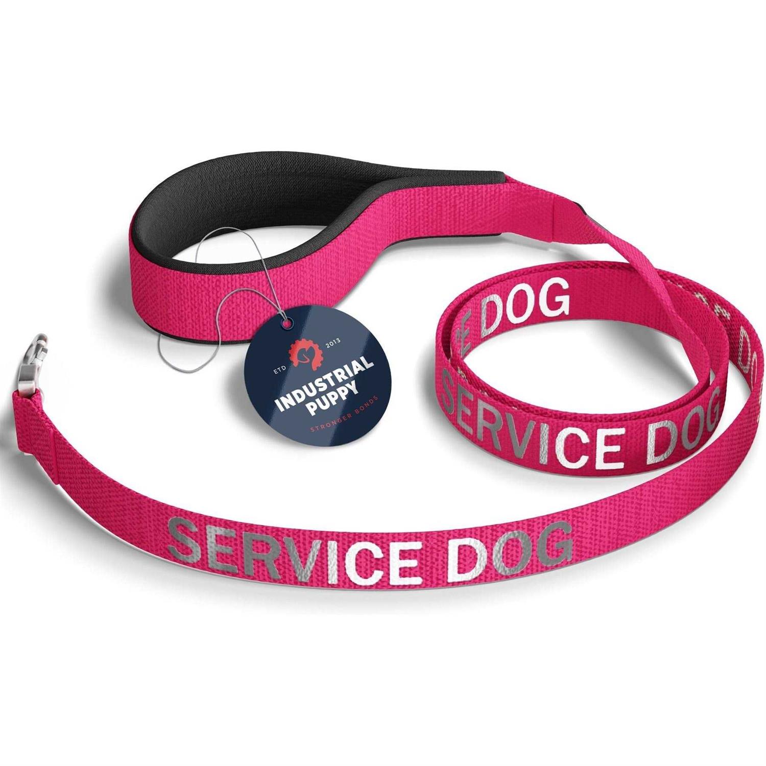 Industrial Puppy Emotional Support Dog Leash Wrap with Neoprene Handle and Reflective Emotional Support Lettering