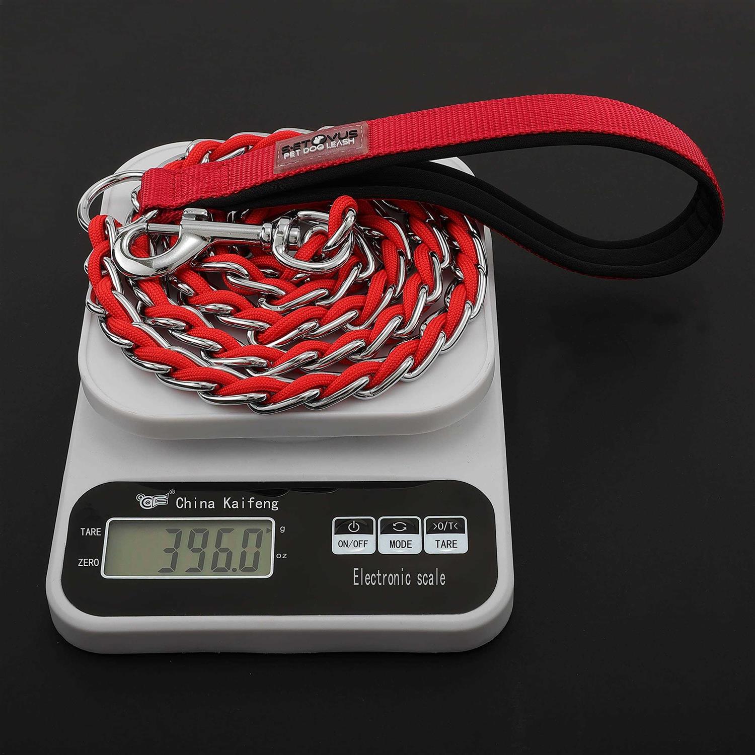 Alternative view of S-ETOVUS Chew Proof Metal Leash Chain Dog Leash for Medium Large Dogs Chain Link Dog Leash Anti Chew Strong Anti Bite Dog Leash Comfortable Soft Padded