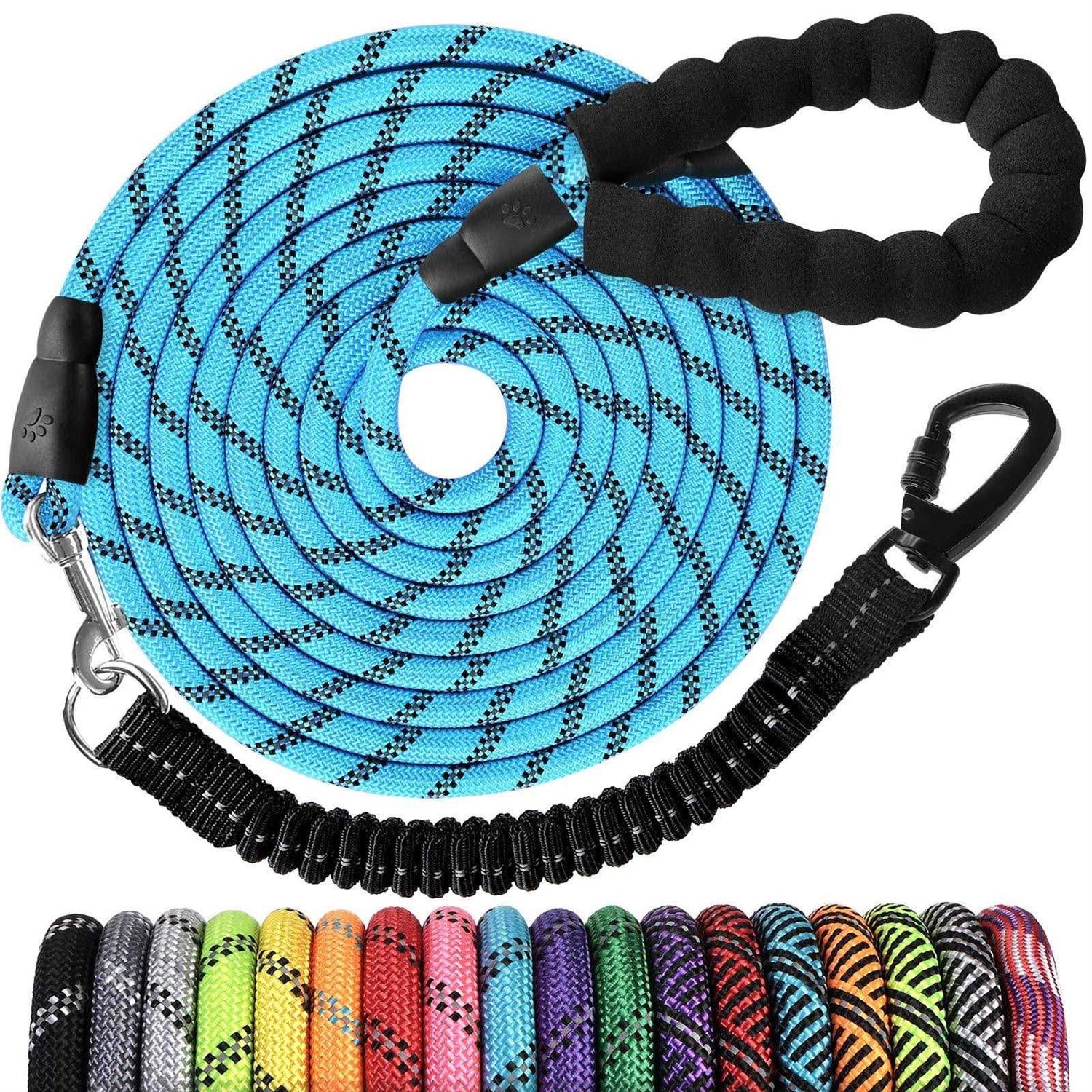 jenico Dog Leash 34561015203050100150FT Heavy Duty Leash with Swivel Lockable Hook and ,Reflective Threads Bungee Dog Leash comfortab