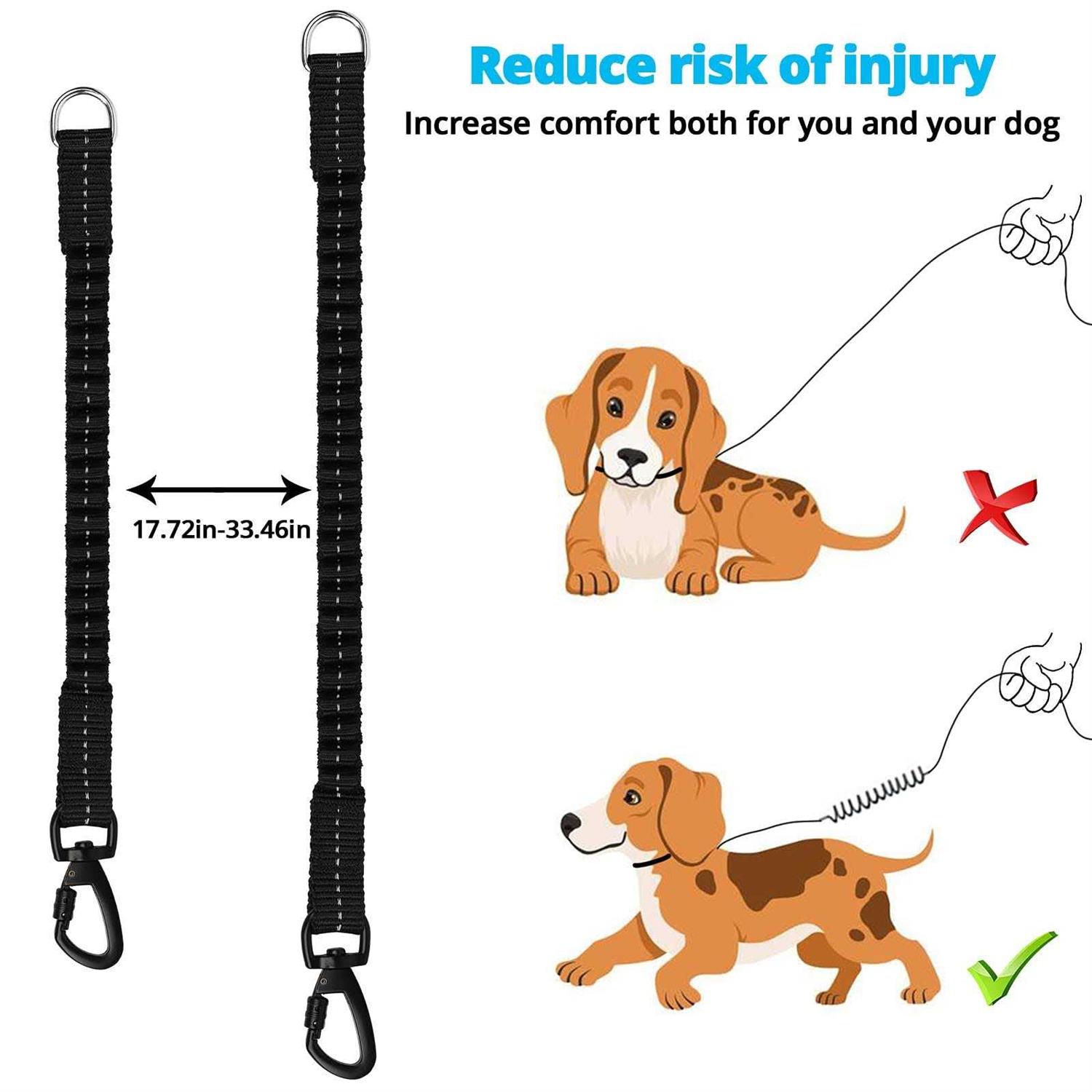 Alternative view of jenico Dog Leash 34561015203050100150FT Heavy Duty Leash with Swivel Lockable Hook and ,Reflective Threads Bungee Dog Leash comfortab
