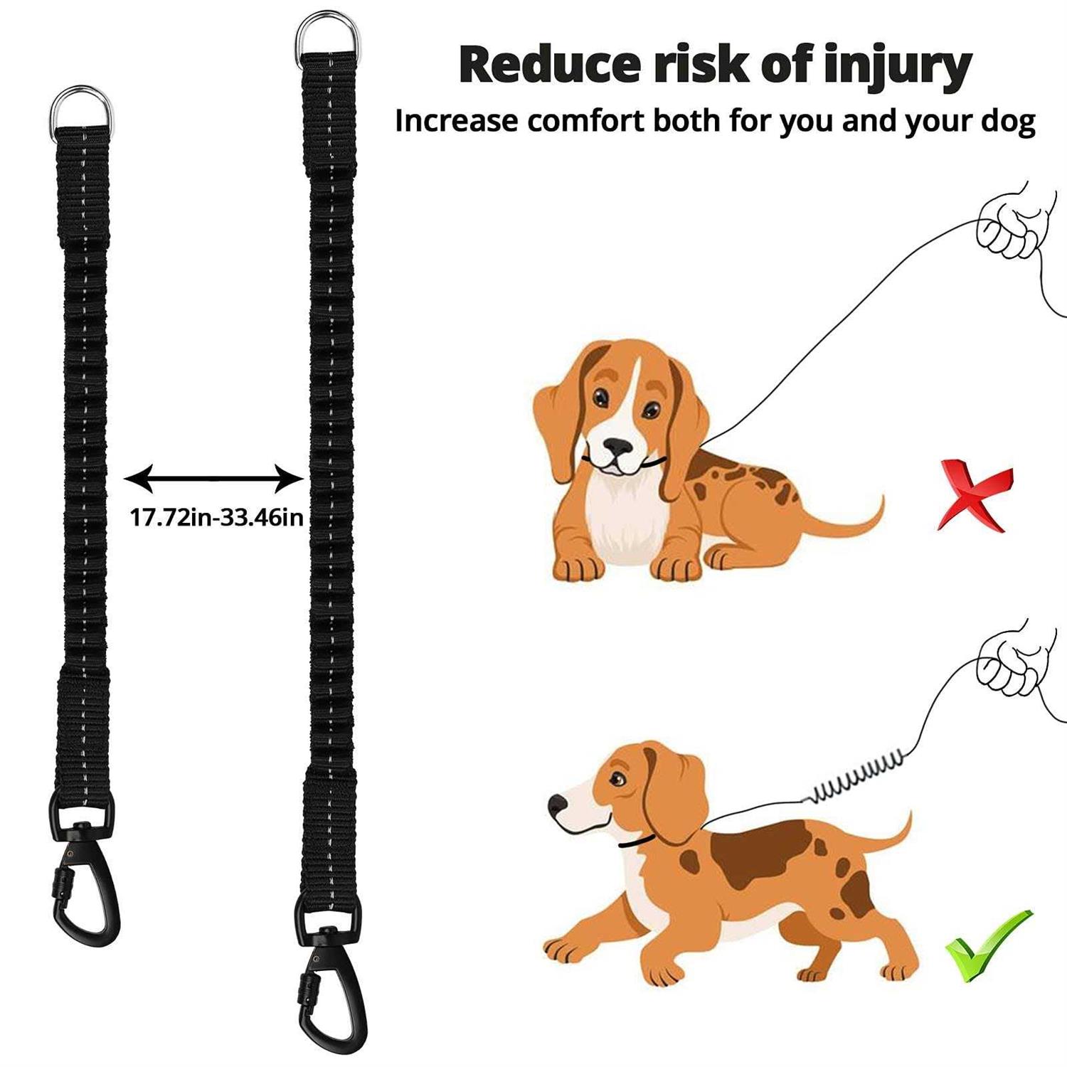 Alternative view of jenico Dog Leash 34561015203050100150FT Heavy Duty Leash with Swivel Lockable Hook and ,Reflective Threads Bungee Dog Leash comfortab