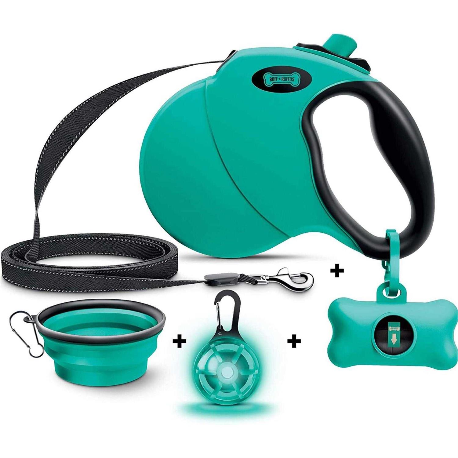 Ruff 'N Ruffus Tangle-Free Retractable Dog Leash & Bonus Contents