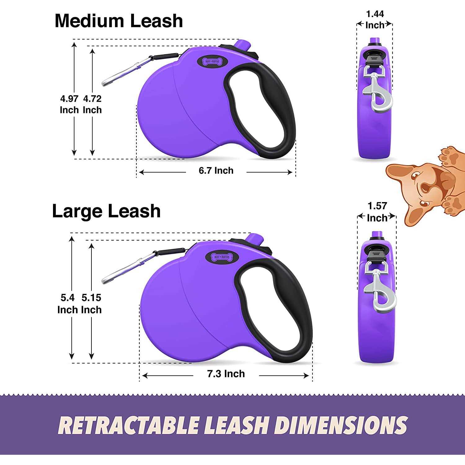 Alternative view of Ruff 'N Ruffus Tangle-Free Retractable Dog Leash & Bonus Contents