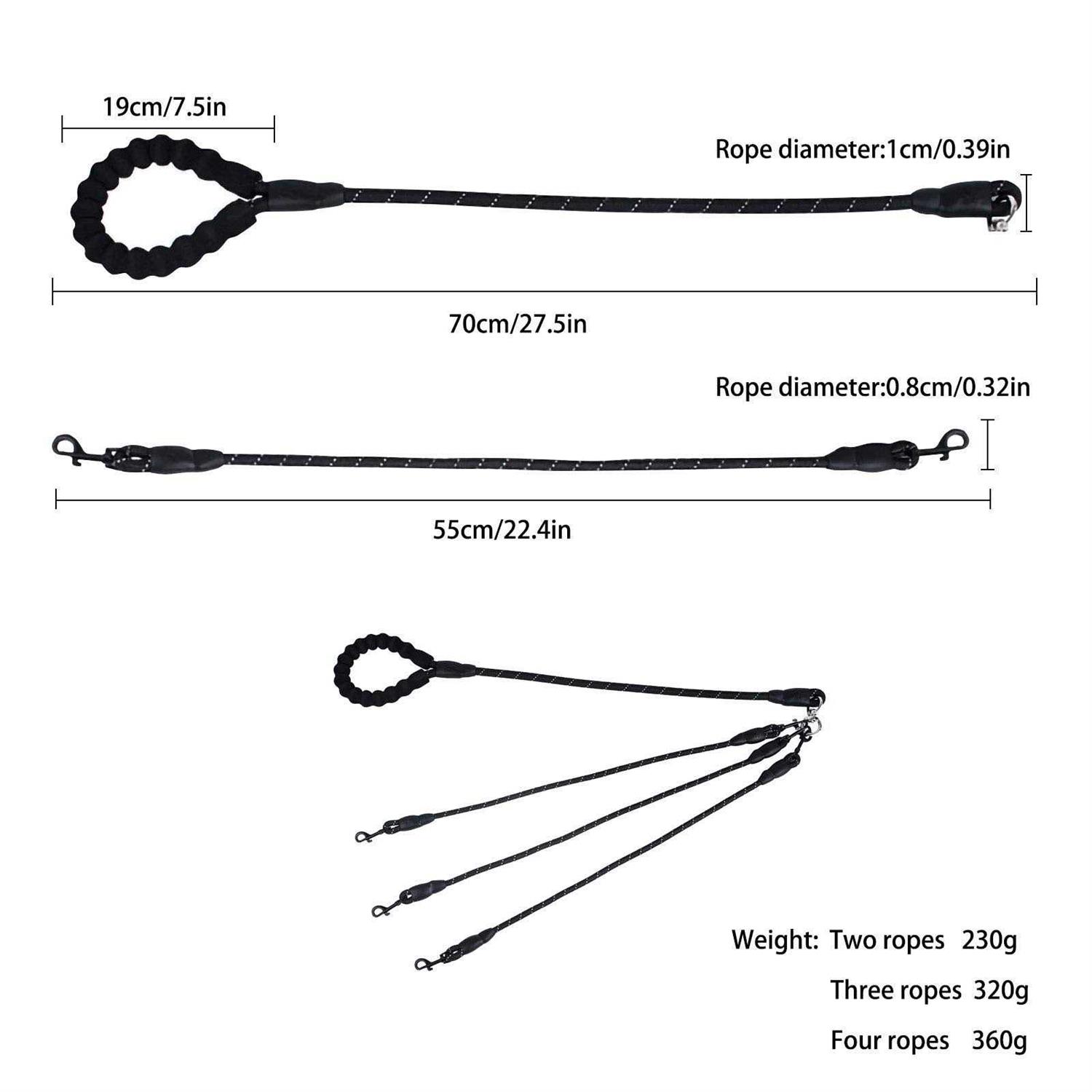 Alternative view of Greeney Way Dog Leash,No Tangle Multiple Dog Rope Leash Nylon Pet Straps for Dog Outdoor Walking