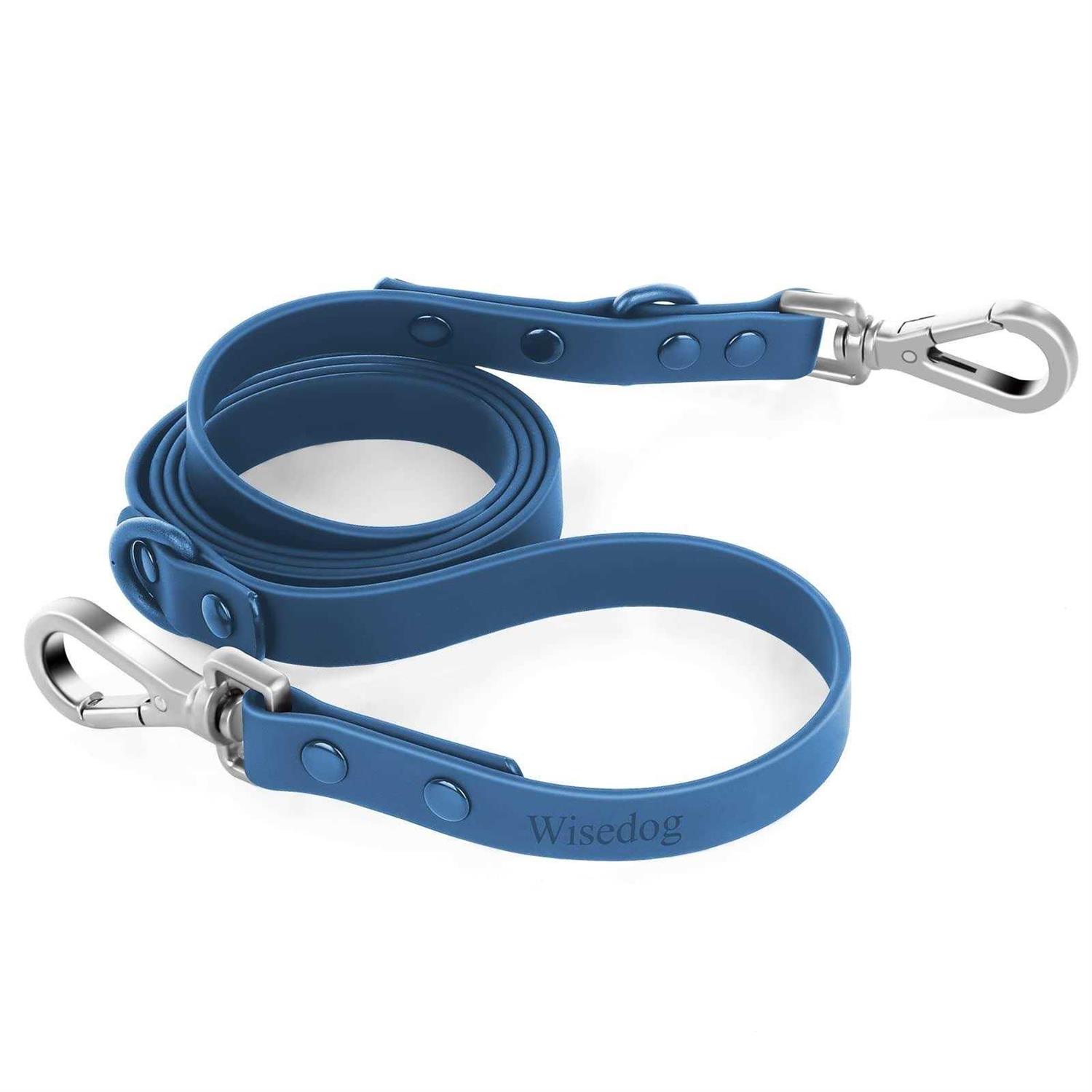 Wisedog Waterproof Dog Leash Standard Dog Leashes With 2 Hooks For Walking, Adjustable Lengths For Traffic Control Safety, Durable and Odor Proof