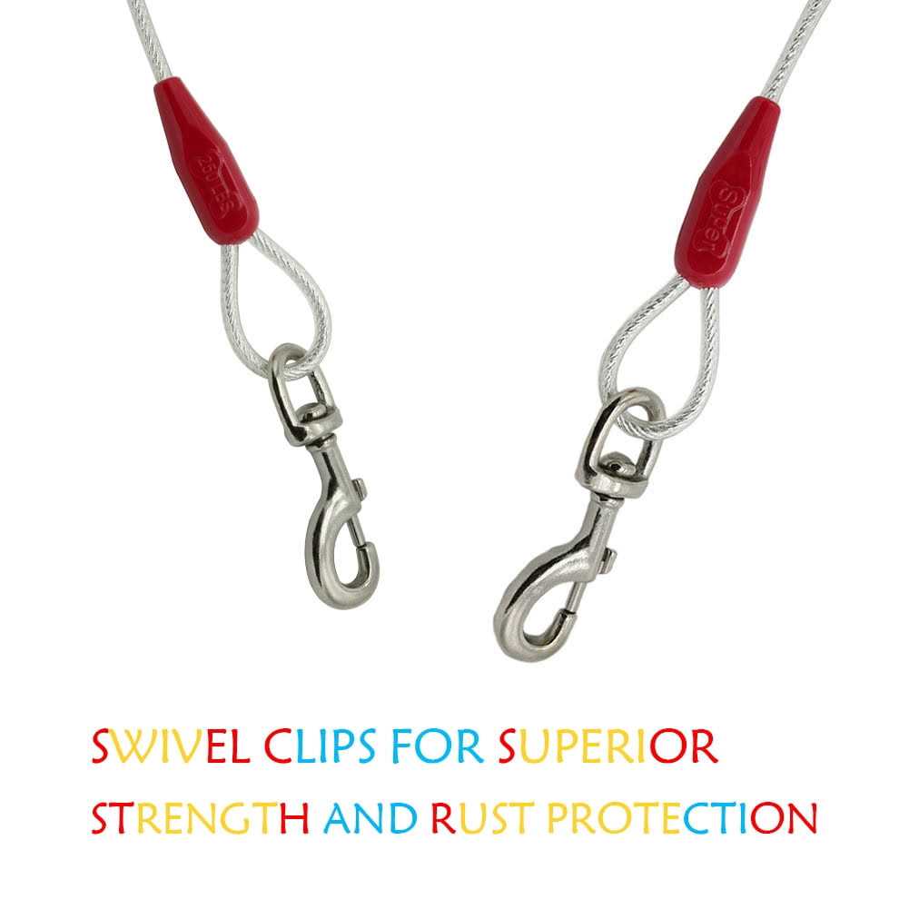 Alternative view of Petest Reflective Tie-Out Cable Dogs Up