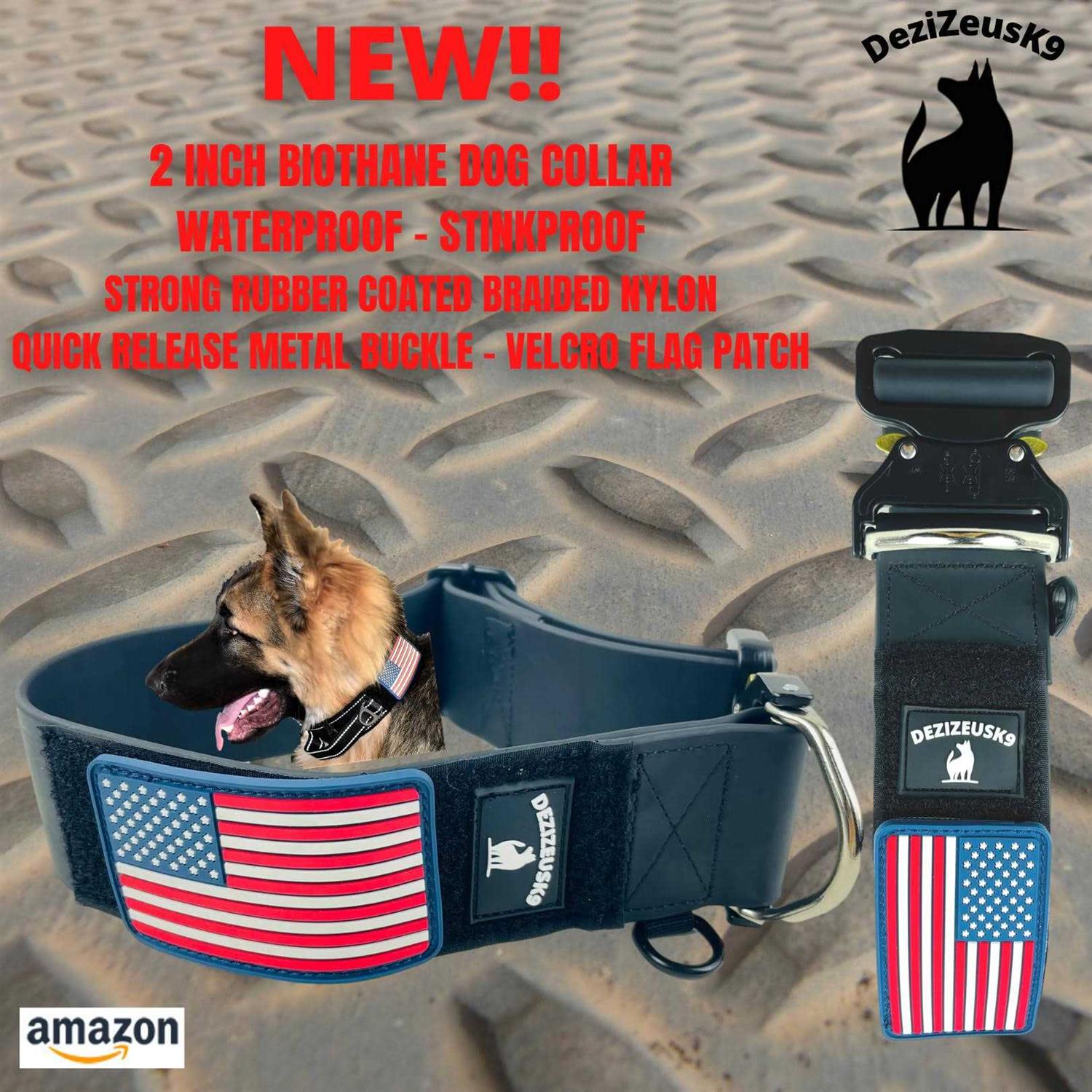 Alternative view of DEZIZEUSK9 Biothane Heavy Duty Dog Leash Tactical Dog Lead Quick Release Locking cable carabiner clasp