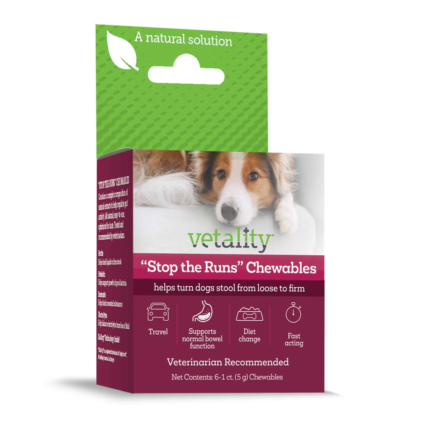 Vetality Stop the Runs Chewables for Dogs