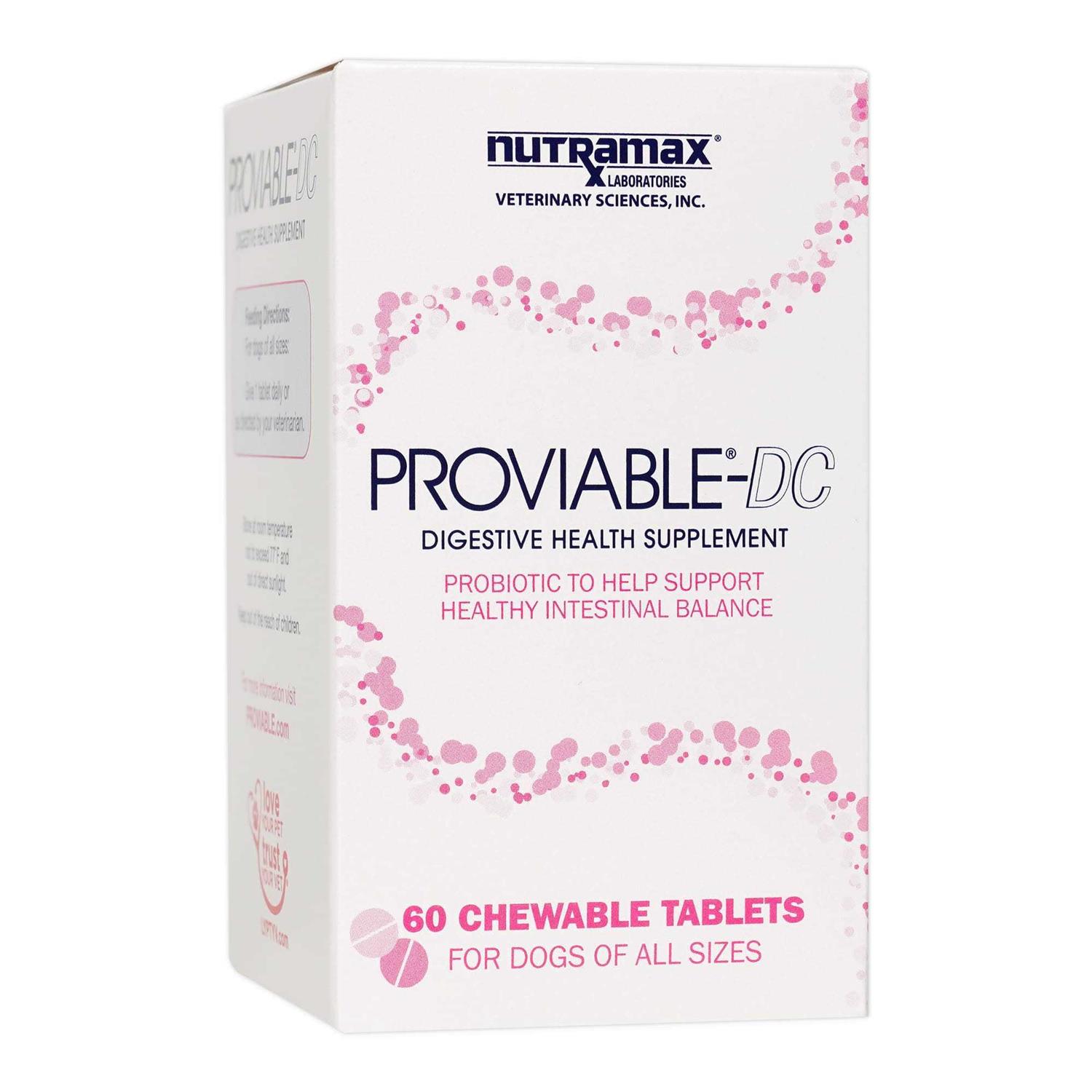 Nutramax Proviable Digestive Health Supplement Multi-Strain Probiotics and Prebiotics for Dogs