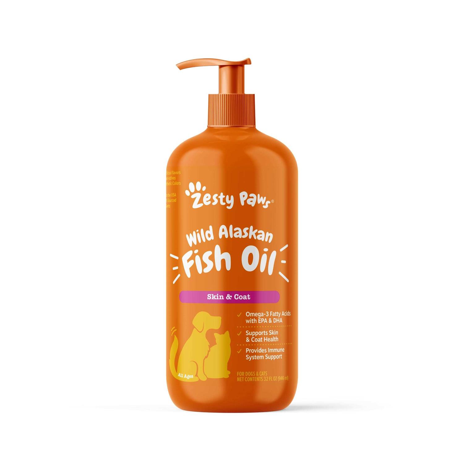 Zesty Paws Wild Alaskan Fish Oil for Dogs & Cats Pollock & Salmon Oil Blend