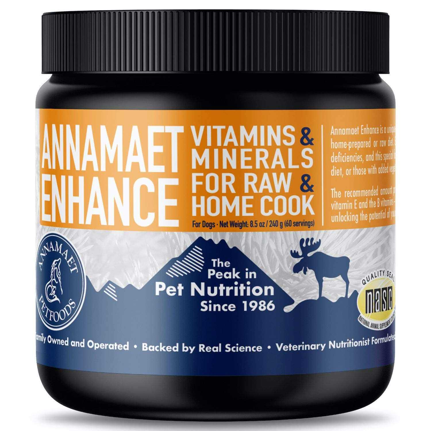 Annamaet Enhance Vitamin and Mineral Supplement for Raw and Home Cook Meals for Dogs