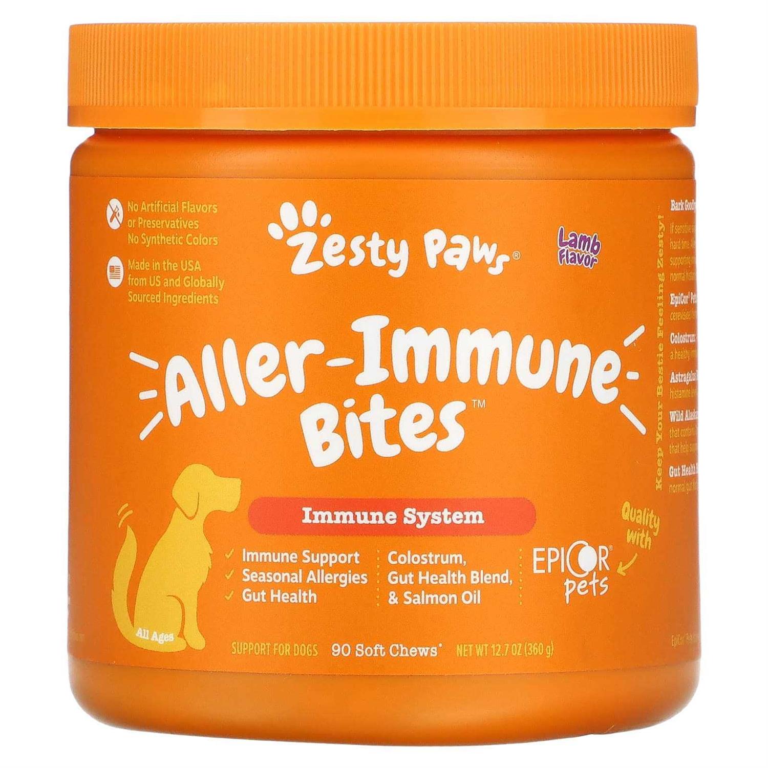 Zesty Paws Allergy & Immune Bites for Dogs Lamb