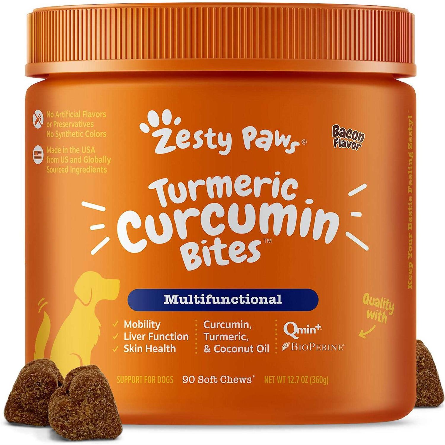 Zesty Paws Turmeric Curcumin Bites for Dogs