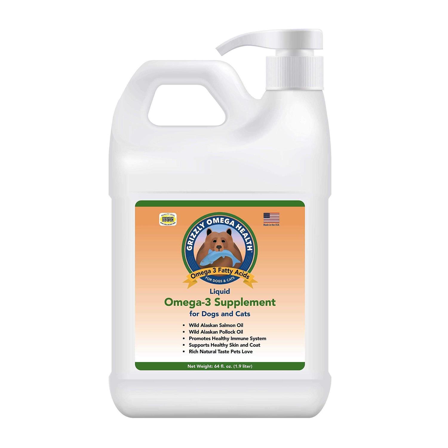 Grizzly Omega Health Liquid Omega-3 Supplement for Dogs