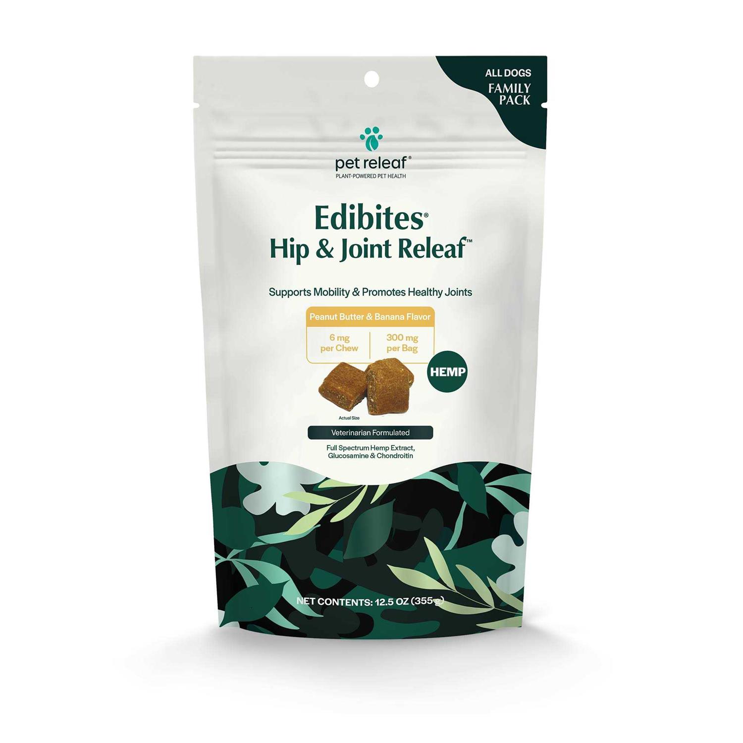 Pet Releaf Hip & Joint Releaf Edibites Peanut Butter & Banana Medium to Large Dogs