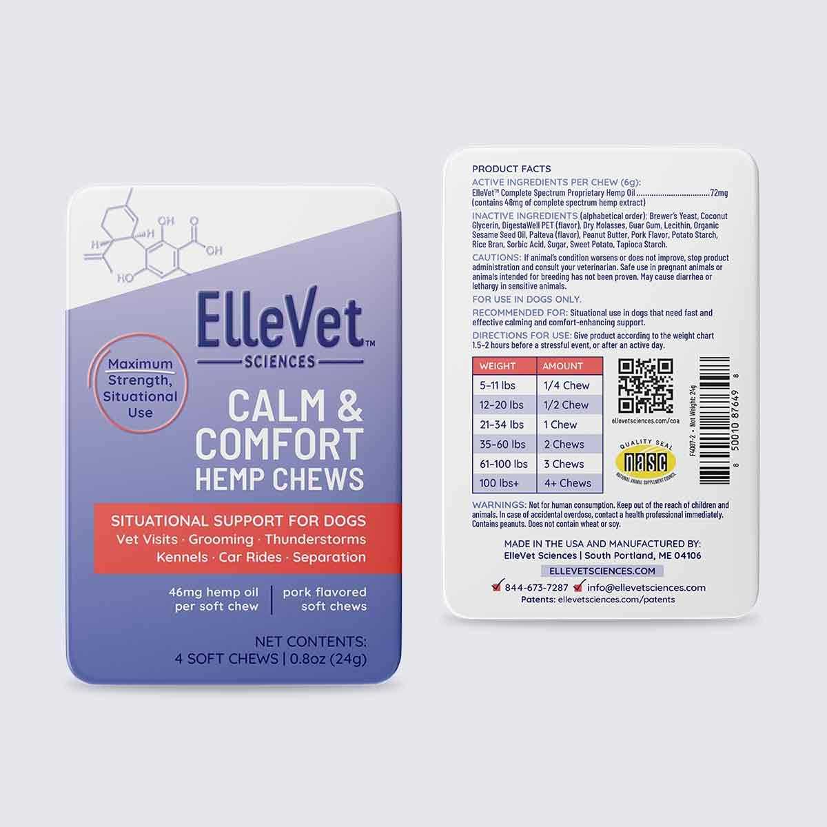 Calm & Comfort By ElleVet Calming Chews For Dogs