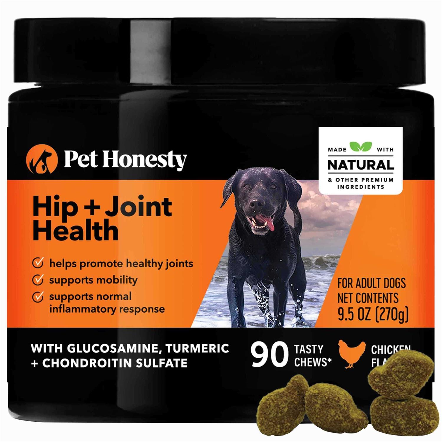 Pet Honesty Hip + Joint Health Soft Chicken Chews for Dogs