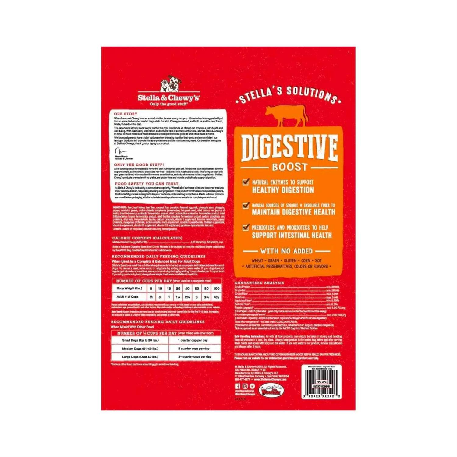 Alternative view of Stella & Chewy's Solutions Digestive Boost Beef Freeze-Dried Dog Food