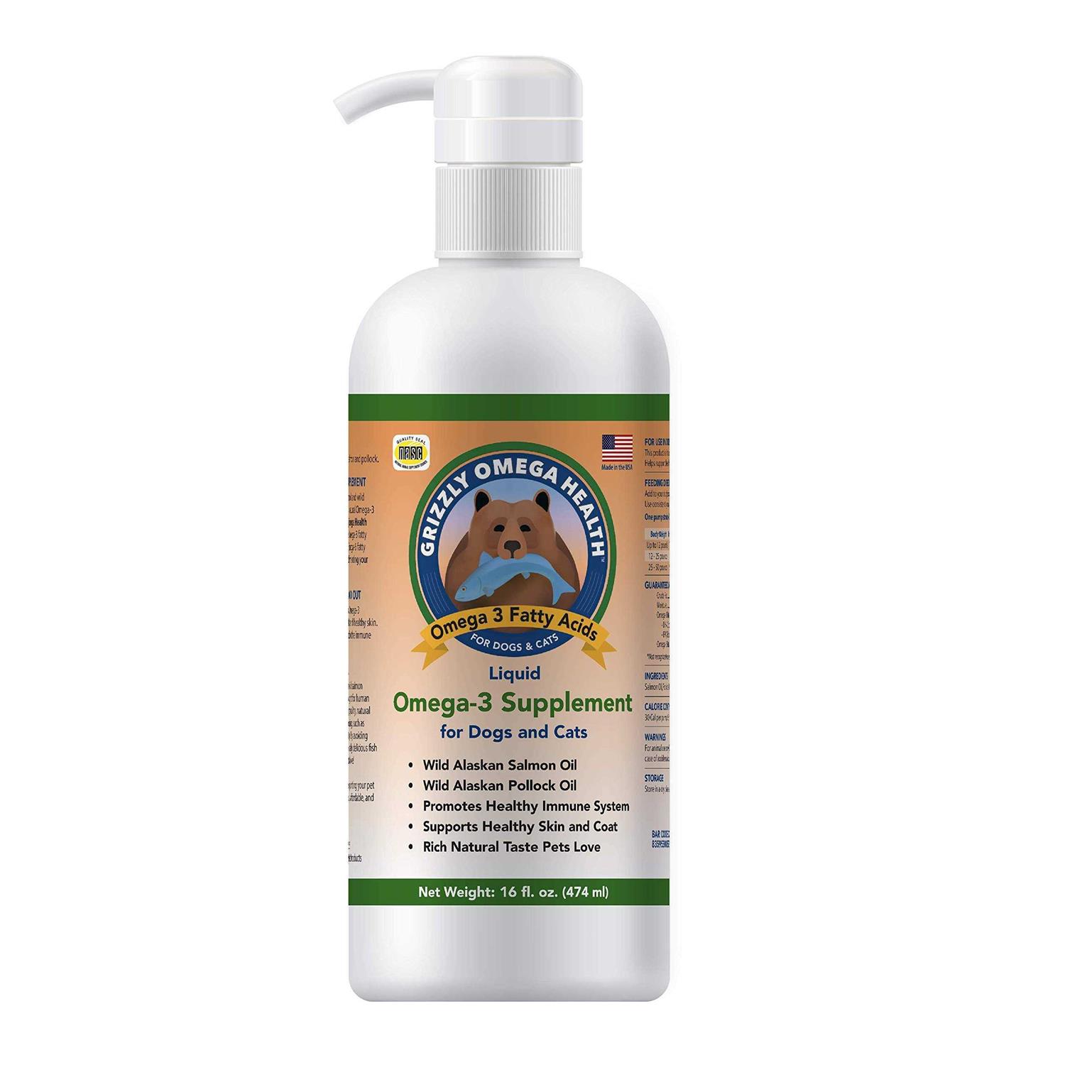 Grizzly Omega Health Liquid Omega-3 Supplement for Dogs