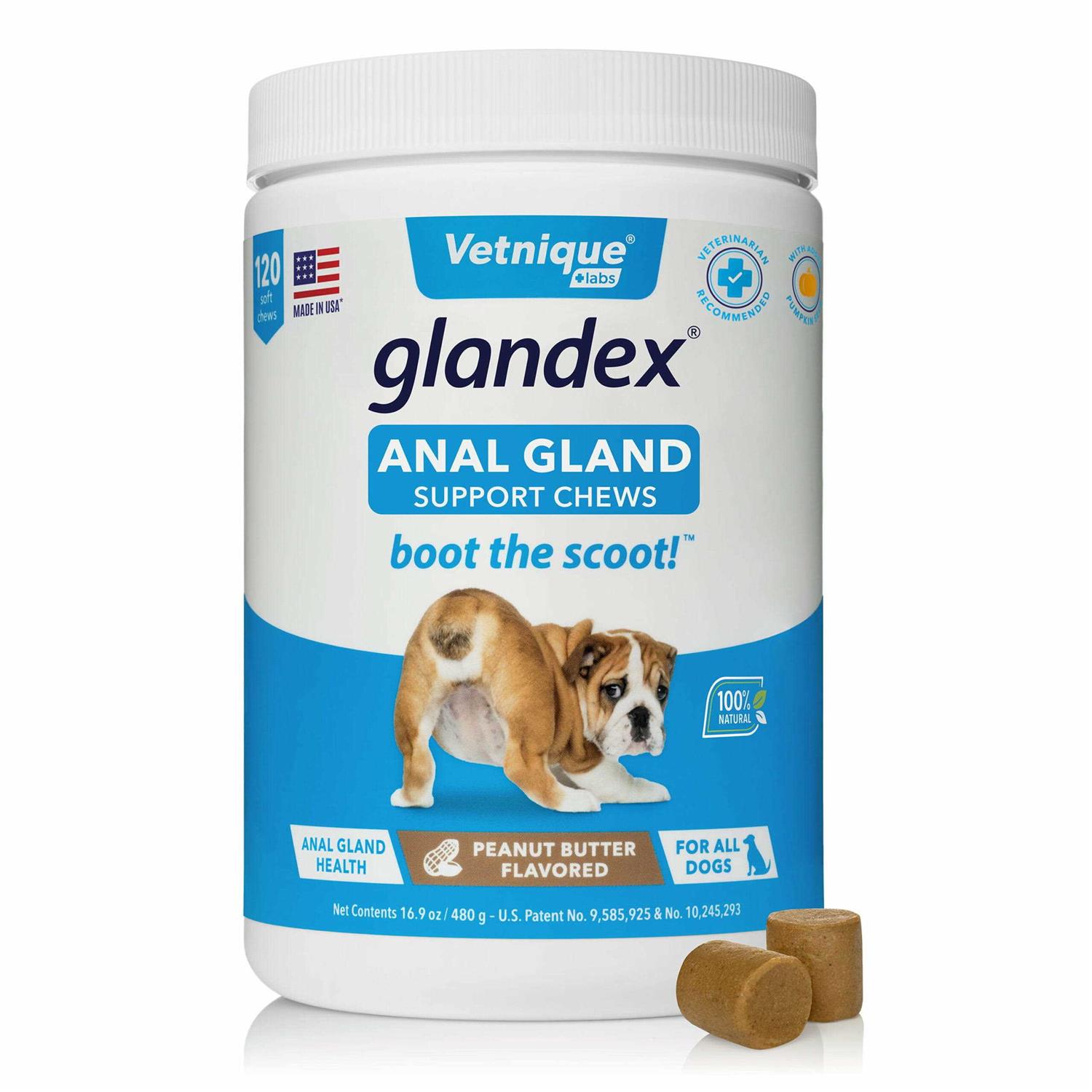 Glandex Anal Gland Support Peanut Butter Chews for Dogs