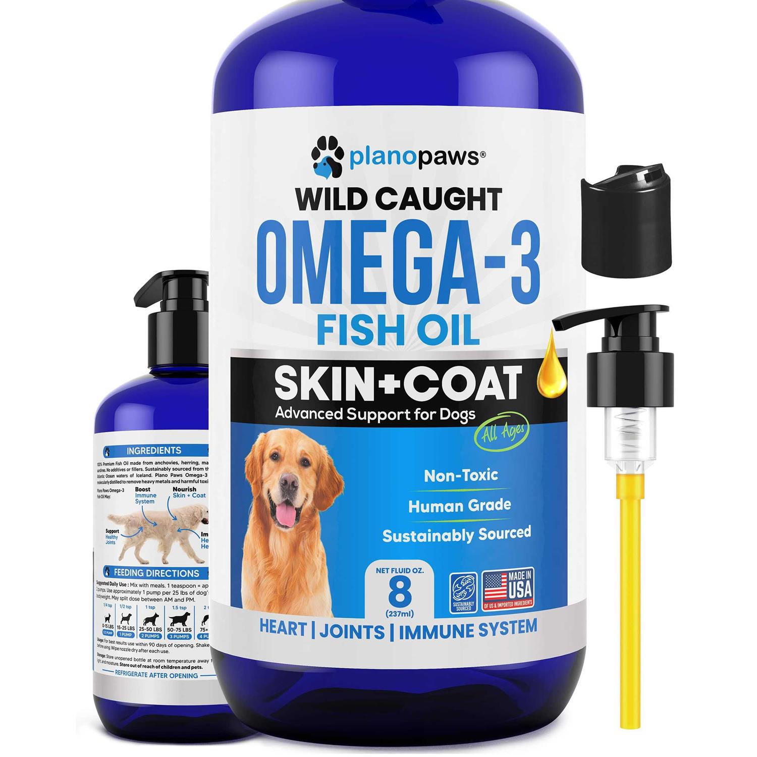 planopaws Omega 3 Fish Oil for Dogs Better Than Salmon Oil for Dogs