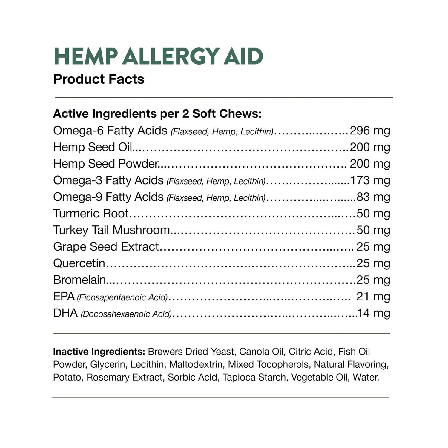 Alternative view of NaturVet Allergy Aid Hemp Soft Chews