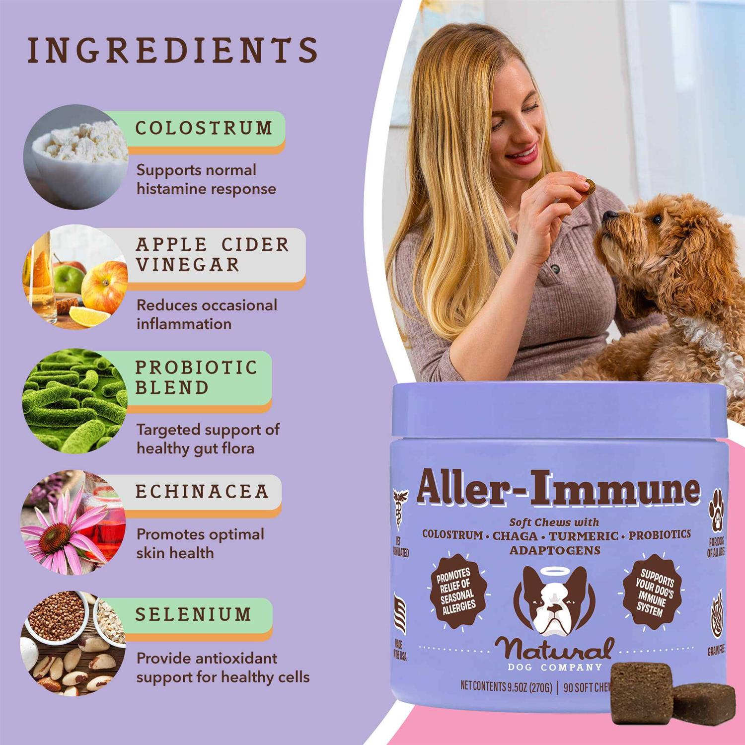 Alternative view of Natural Dog Company Aller-Immune Chews