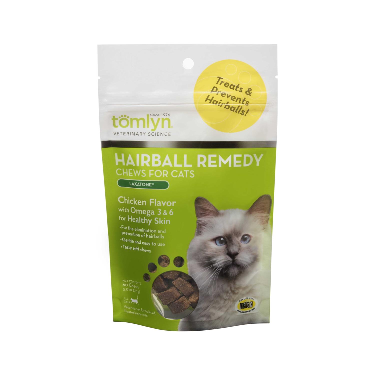 Tomlyn Laxatone Hairball Remedy Chews for Cats
