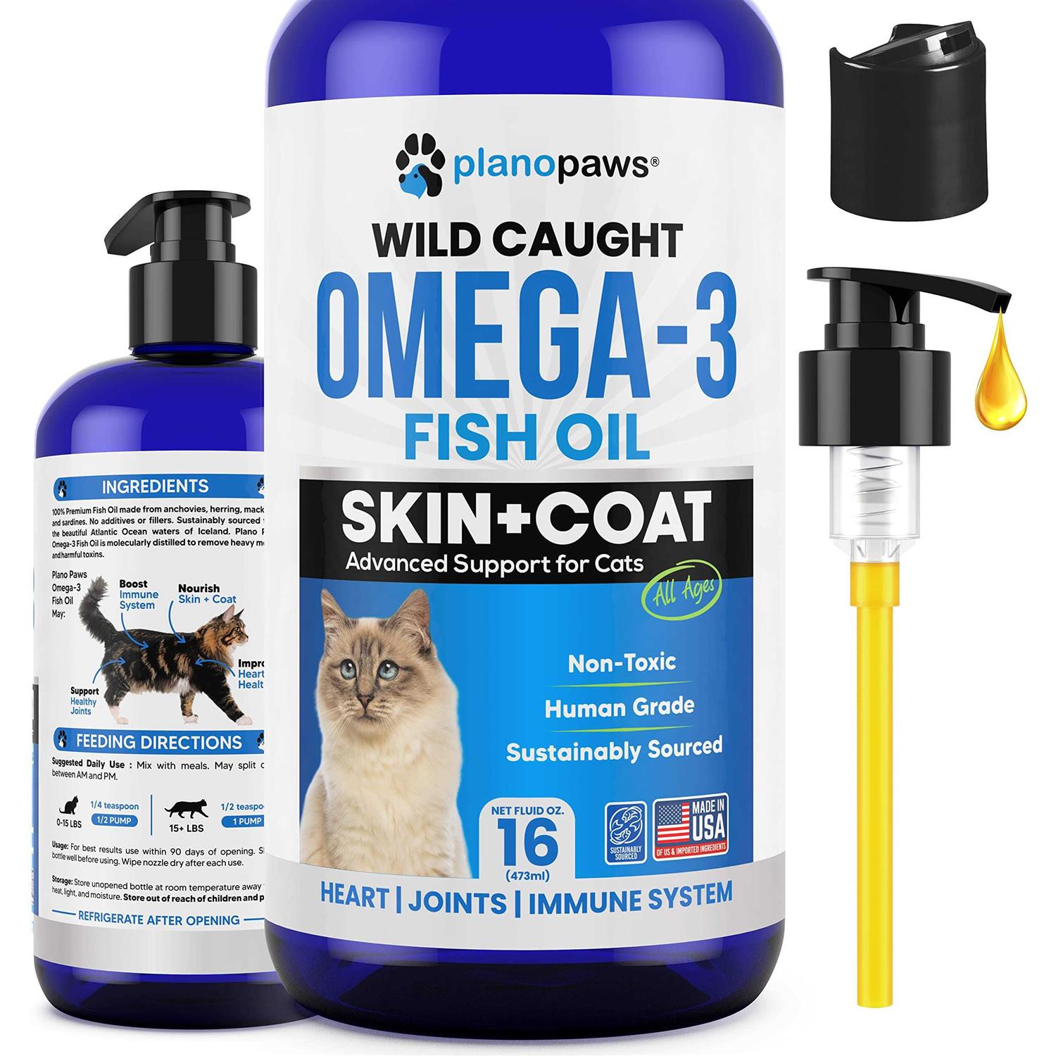planopaws Omega 3 Fish Oil for Cats Better Than Salmon Oil for Cats