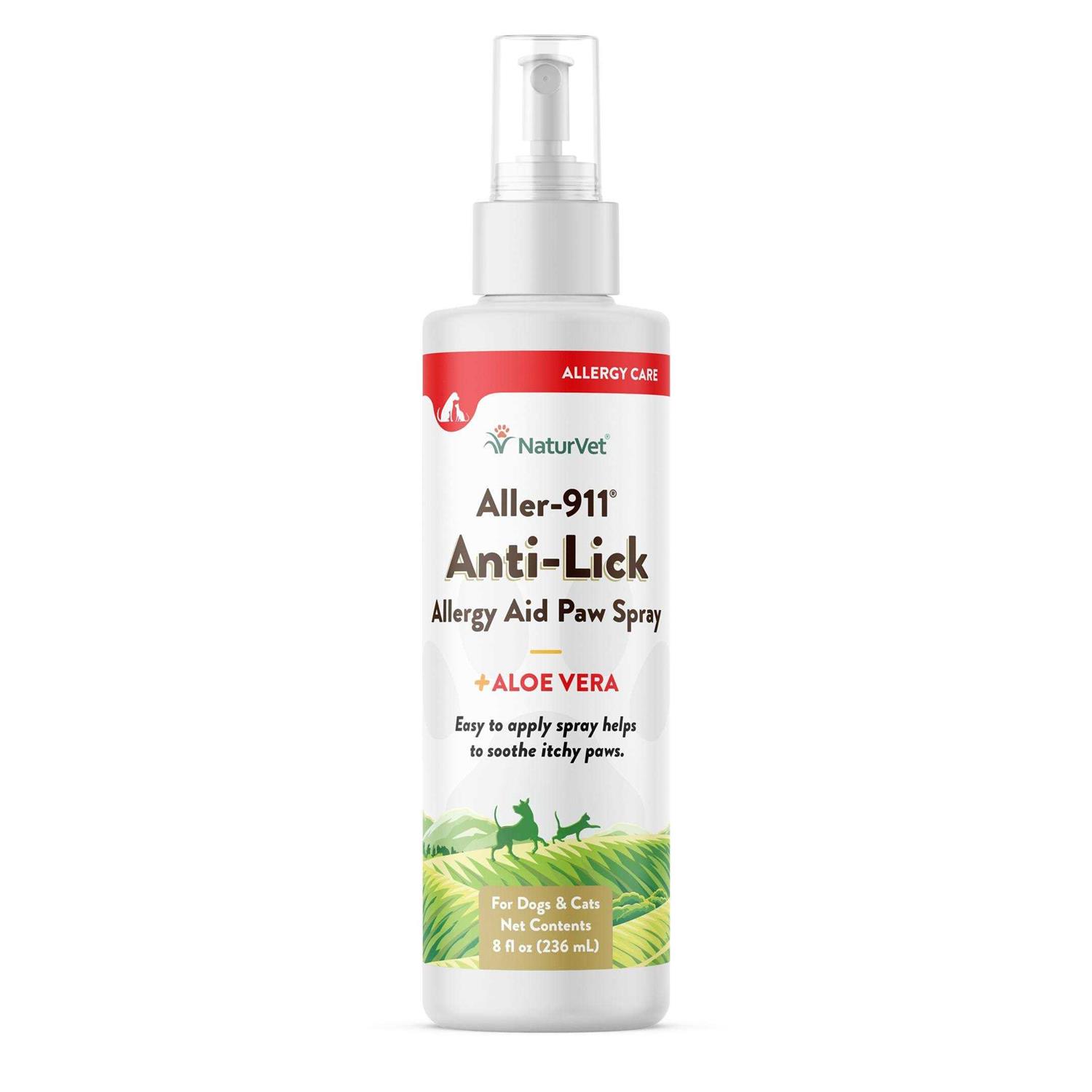 NaturVet Aller-911 Anti-Lick Paw Spray for Dogs & Cats