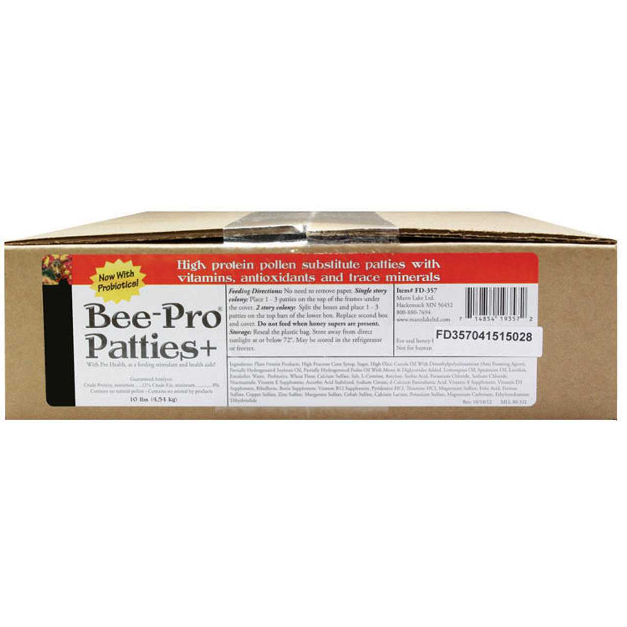 Alternative view of Mann Lake FD357 Bee Pro Patties with Pro Health
