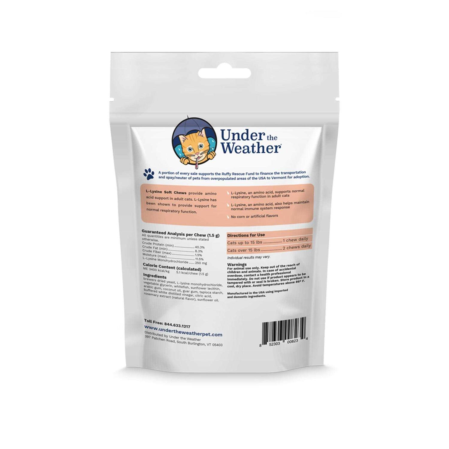 Alternative view of Under the Weather Cat Supplement L Lysine Soft Chews