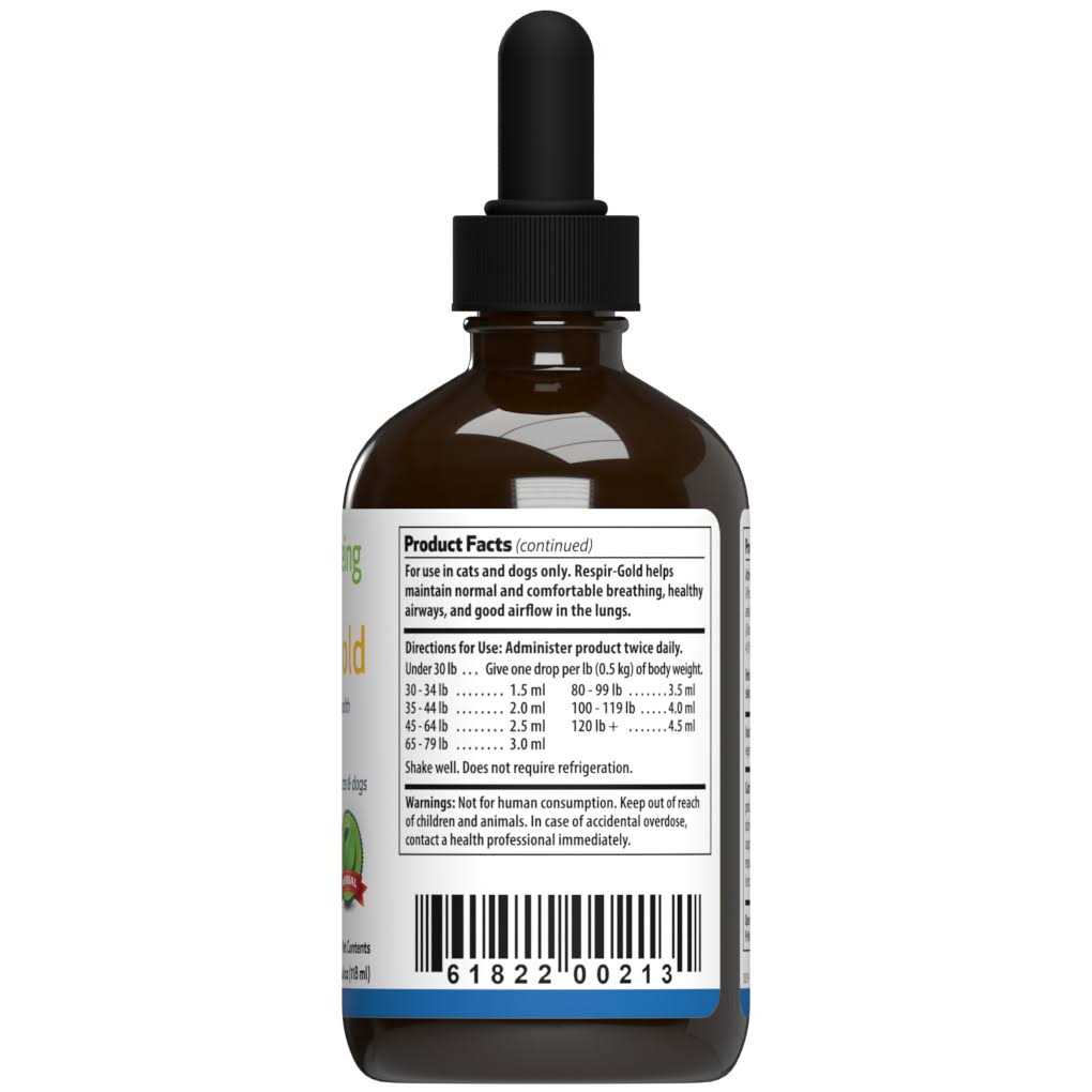 Alternative view of Pet Wellbeing Respir-Gold for Easy Breathing in Cats