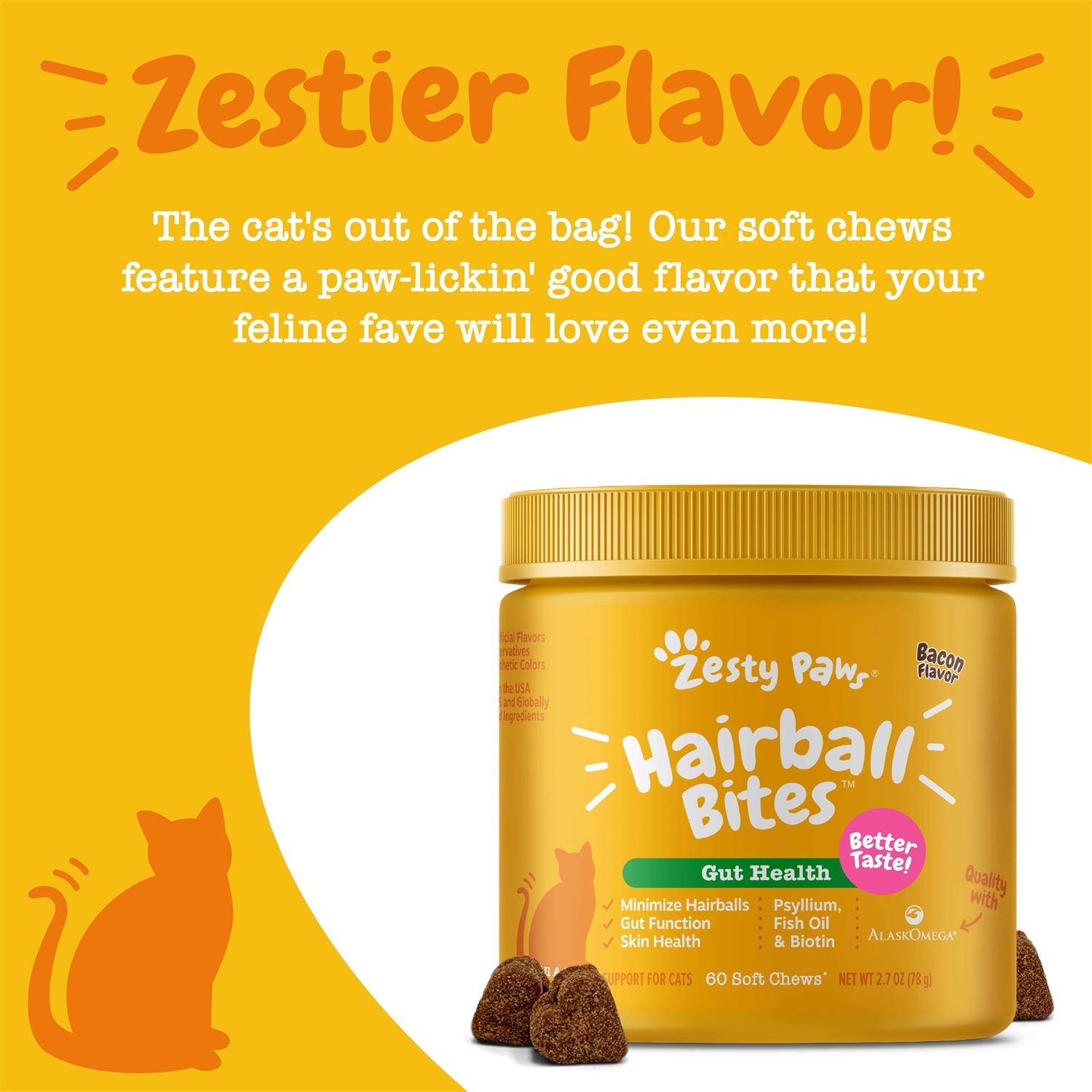 Alternative view of Zesty Paws Hairball Bites for Cats