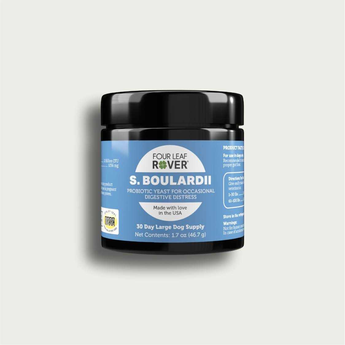 Four Leaf Rover Saccharomyces Boulardii Yeast-Based Probiotics for Dogs