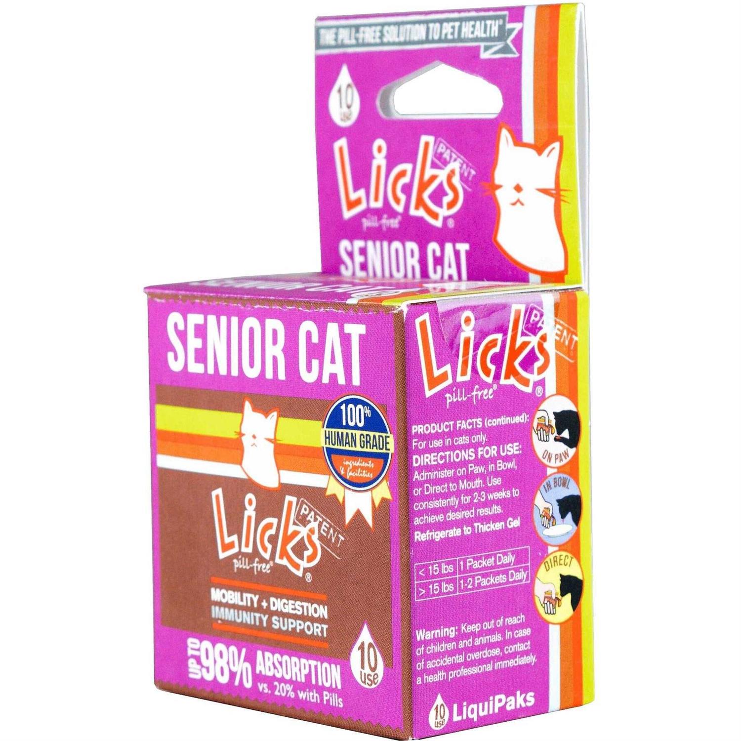 Licks Pill-Free Senior Cat Joint Support & Digestion Supplement for Senior Cats