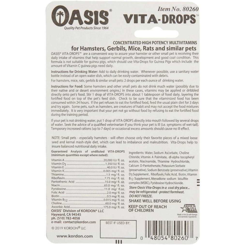 Alternative view of Oasis Vita-Drops High Potency Hamster Daily Multivitamins