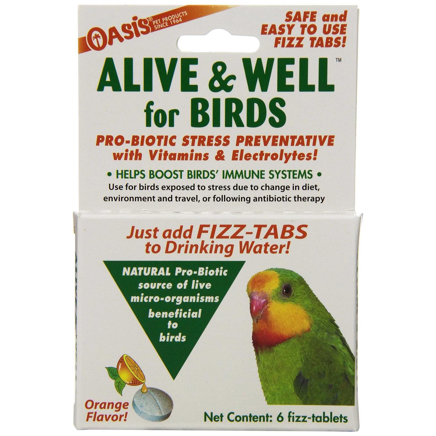 Oasis Alive and Well Stress Preventative & Pro-Biotic Tablets for Birds