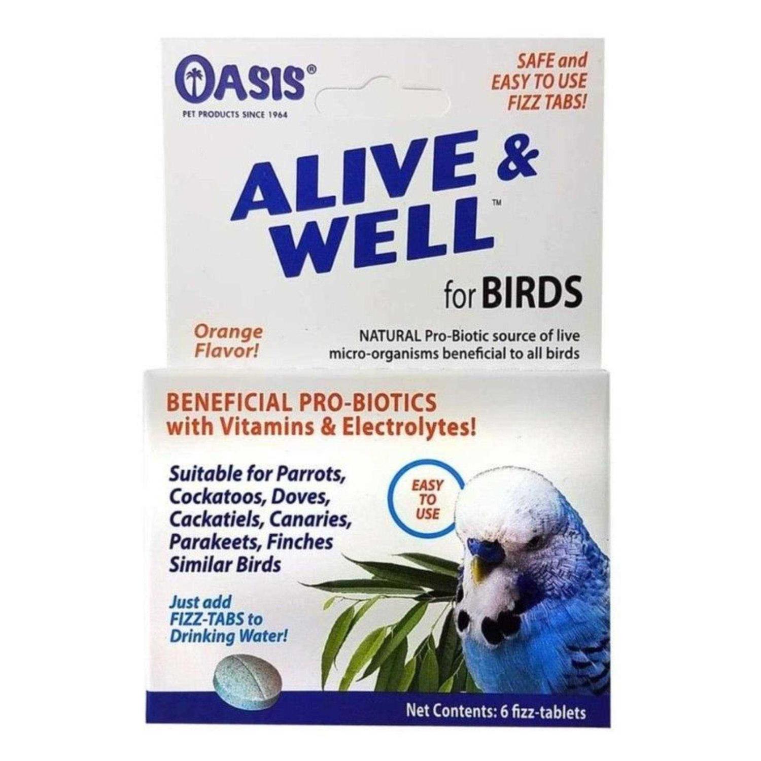 Alternative view of Oasis Alive and Well Stress Preventative & Pro-Biotic Tablets for Birds