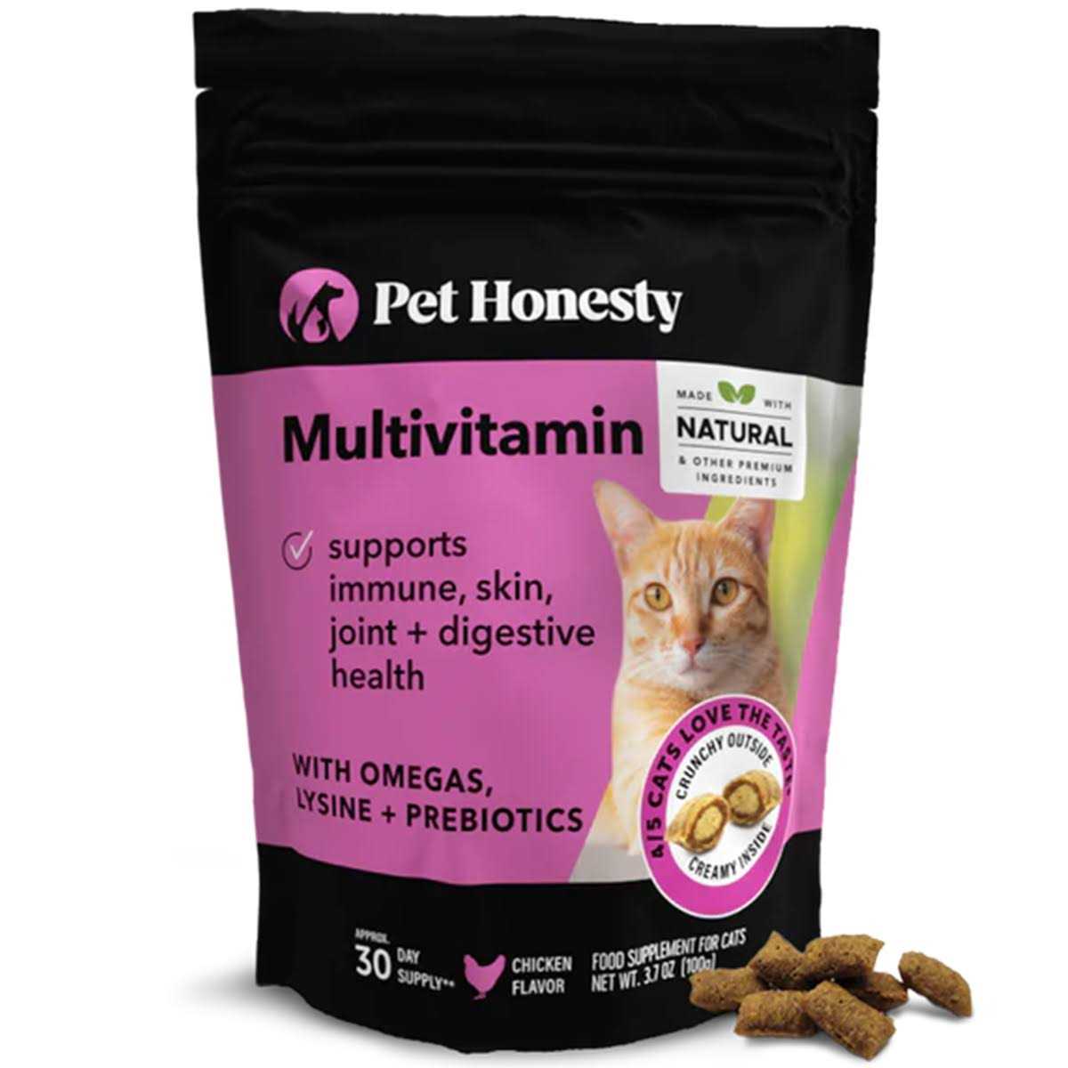 Pet Honesty Multivitamin Supplement Dual Texture Chews for Cats