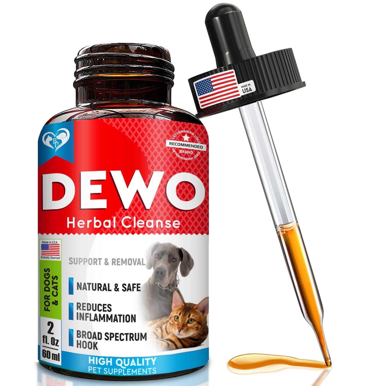 Beloved Pets Cats & Dogs Liquid Herbal Medicine & Natural Broad Spectrum Treatment for Tapeworm, Whipworm, Roundworm, and Hookworm