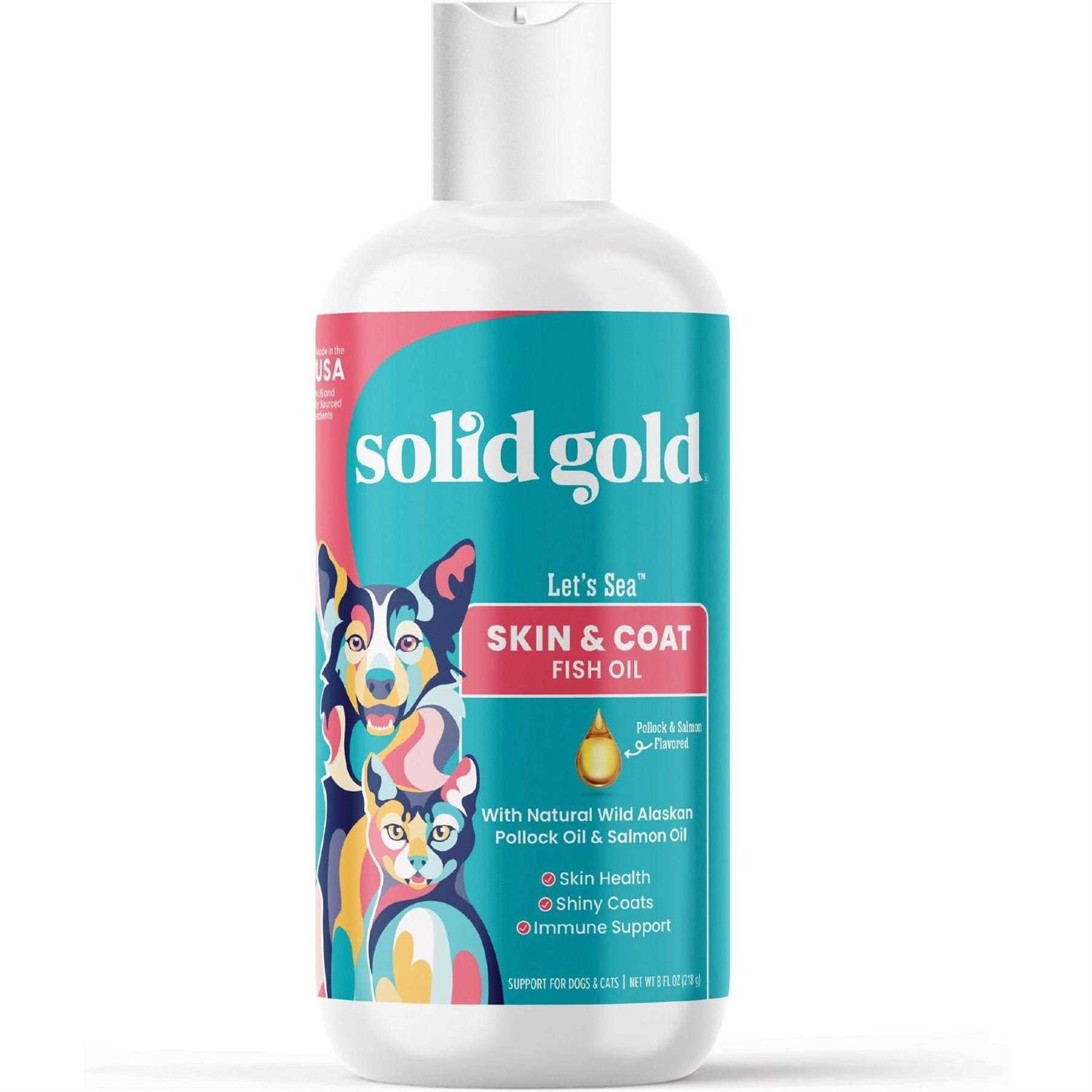 Solid Gold Fish Oil for Dogs & Cats Wild Alaskan Salmon Oil for Dogs Skin and Coat Support