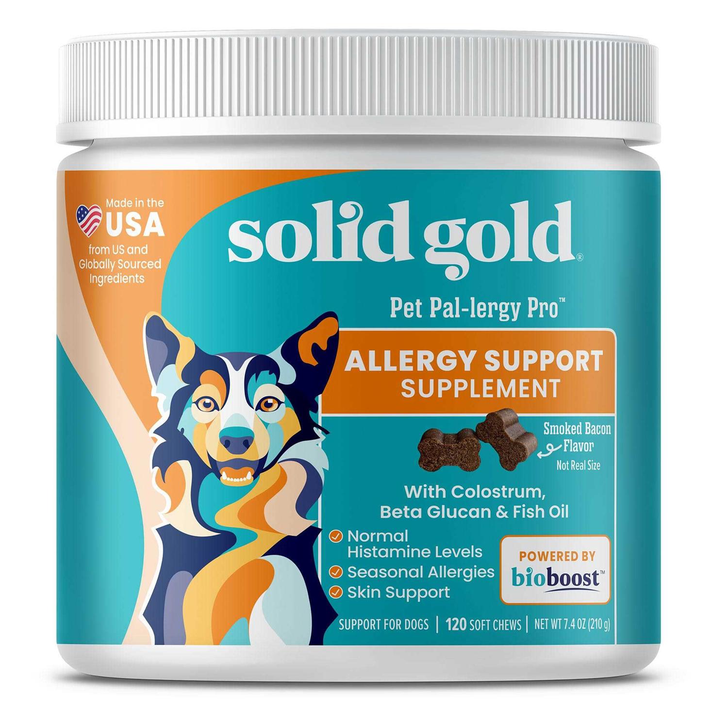 Solid Gold Dog Allergy Chews Itch Relief with Wild Alaskan Salmon Oil