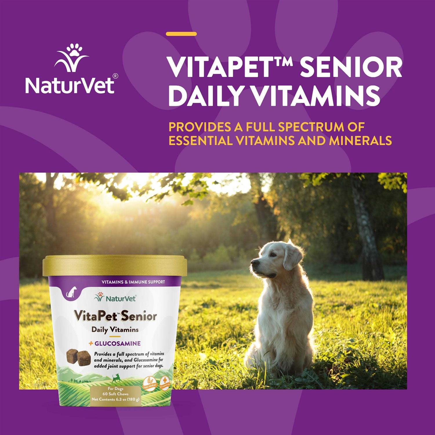 Alternative view of NaturVet VitaPet Senior Daily Vitamins Plus Glucosamine