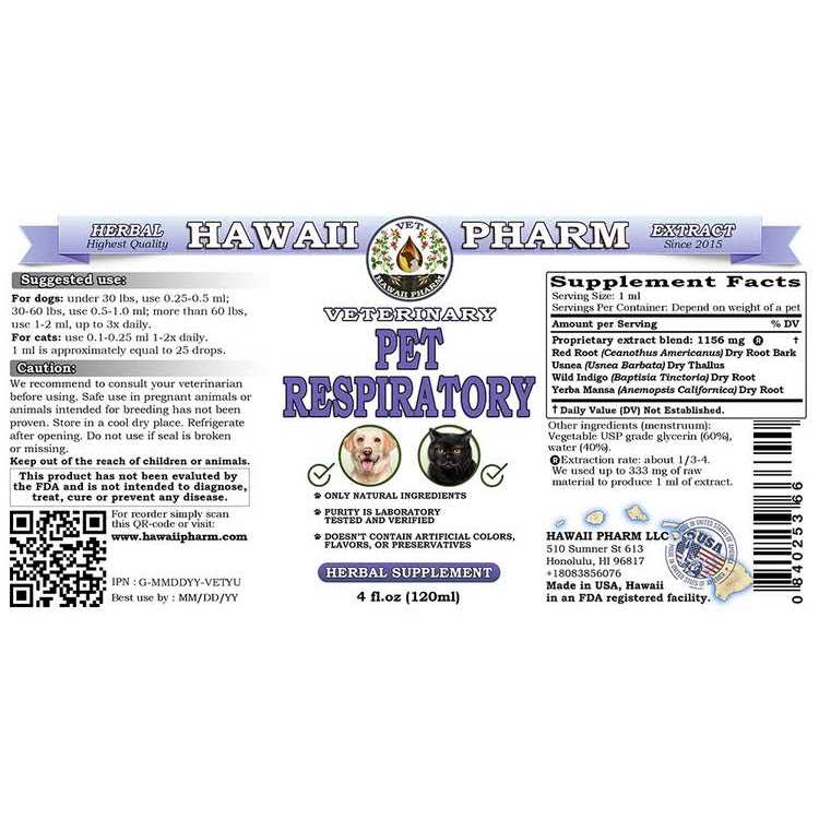 Alternative view of Pet Respiratory Veterinary Natural Alcohol-FREE Liquid Extract