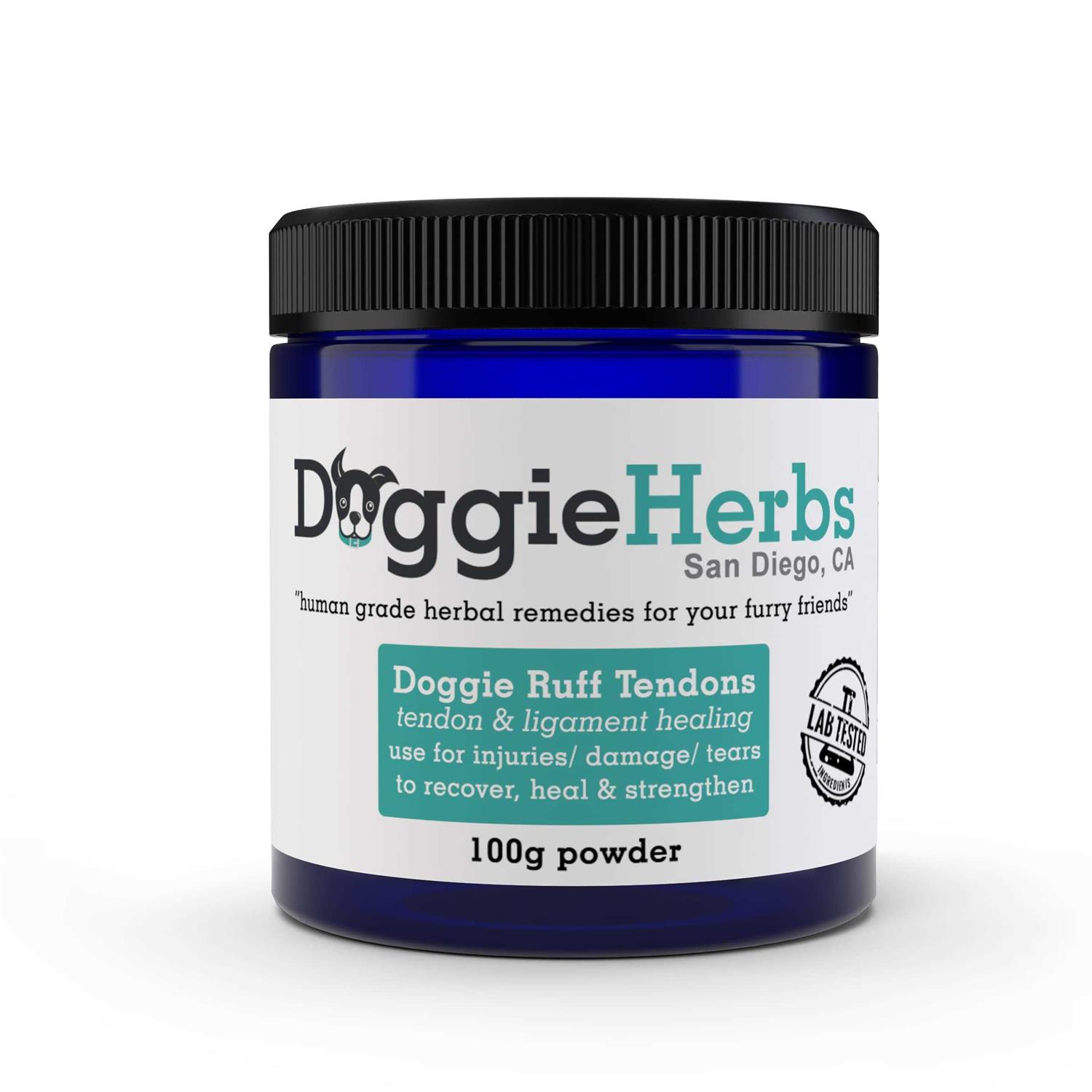 Dog Ligament and Tendon Healing All Natural Human Grade Dog Tendon and Ligament Supplement – Powder Herbal Blend – 100g by Doggie Herbs