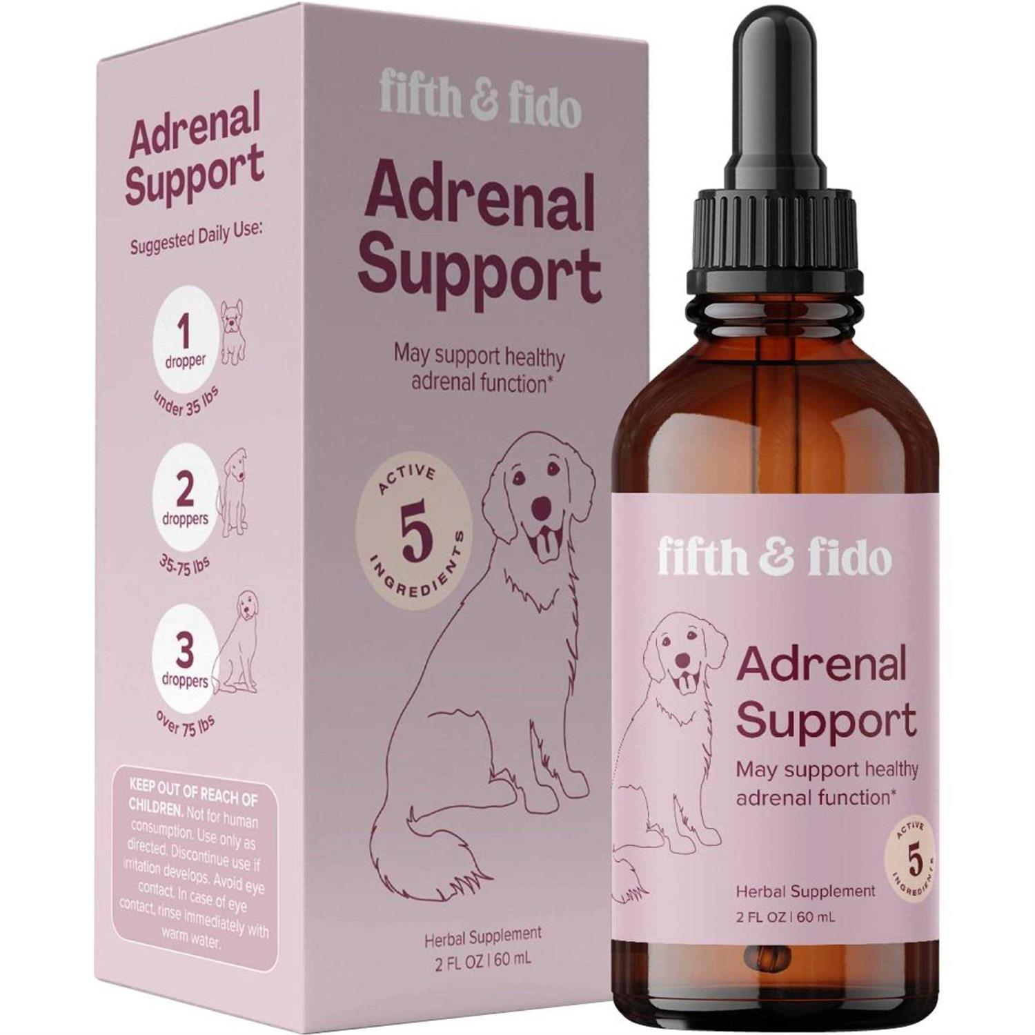 Fifth and Fido Adrenal Balance Liquid Hormone Supplement for Dogs & Cats